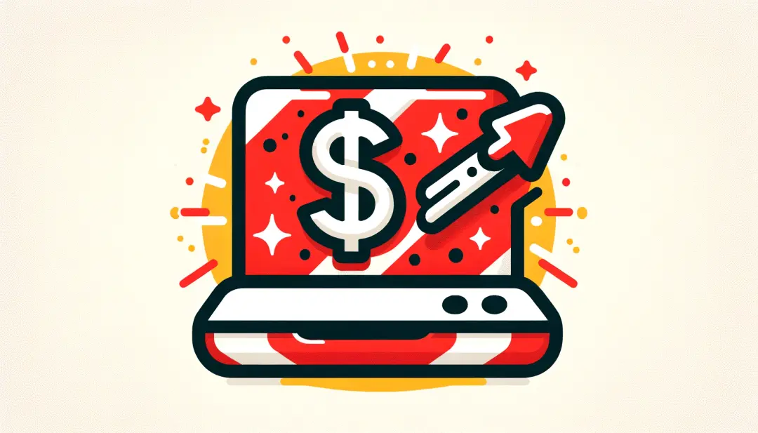 En dator med en popup