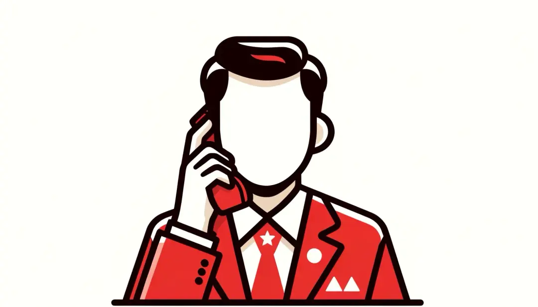 En bild på en man utan ansikte från en myndighet som ringer ett samtal